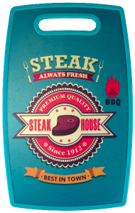 Tábua Steak House Em Polipropileno C37x L23cm Azul Sm Lar