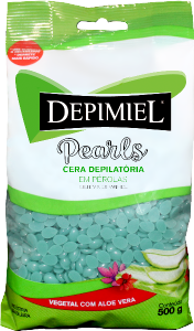 Cera Depilatória Depimiel Pearls Vegetal C/ Aloe Vera Sistema Espanhol Em Pérolas 500g