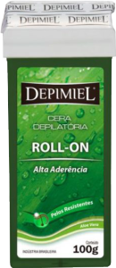 Cera Depilatória Depimiel Corporal Roll-On Alta Aderência C/ Aloe Vera Refil 100g