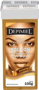 Cera Depilatória Depimiel Corporal Roll-On Pele Negra C/ Óleo De Argan Refil 100g