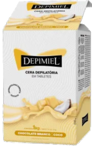 Cera Depilatória Depimiel Chocolate Branco E Coco 4 Tabletes De 250g S/Parafina Sistema Espanhol 1kg