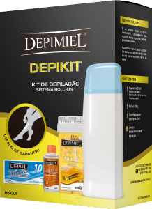 Kit De Depilação Depimiel Depikit C/ Aquecedor Bivolt 10 Lenços Cera Roll-On Clássica Óleo Removedor