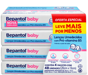 Kit Lenço Umedecidos Bepantol Baby 48 Unidades