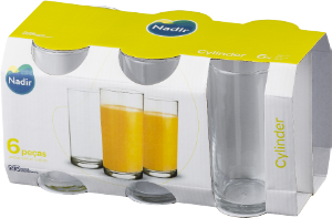 Conjunto De Copos Cylinder Long Drink 350ml 6 Unidades Nadir  Ref 7600