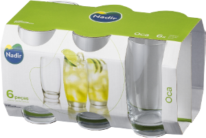Conjunto De Copos Oca Long Drink 400ml 6 Unidades Nadir Ref 7629