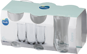 Conjunto De Copo Ópera Long Drink 360ml 6 Unidades Nadir Ref 7637