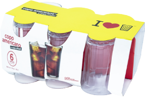 Conjunto De Copos Americano Long Drink 300ml 6 Unidades Nadir Ref 2710