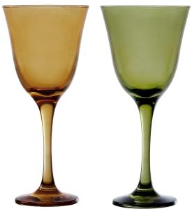 Taça Agua Jasmin 365ml Verde/Laranja 12 Unidades Nadir Ref 7044