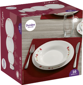 Aparelho De Jantar Opaline Tulipa Vidro 16 Peças Nadir Ref 1829