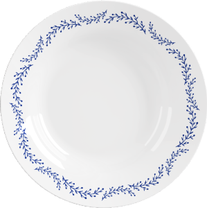 Prato Opaline Menu Sobremesa Decorado Azul Ø19cm 24 Unidades Nadir Ref 5343