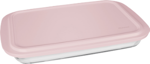 Assadeira Marinex Retangular C/Tampa Plástica 2,9l Rosa Nadir Ref 6536