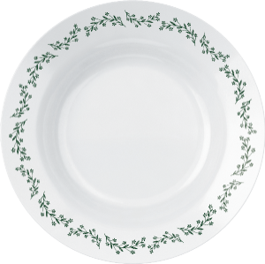 Prato Opaline Menu Fundo Decorado Flores Teal Ø23cm 24 Unidades Nadir Ref 5843