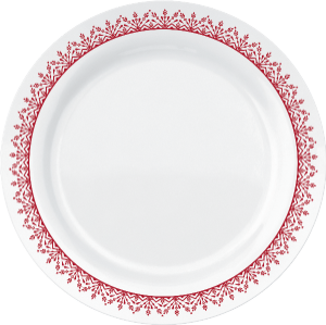 Prato Opaline Menu Raso Decorado Padrões Ø26,5cm 12 Unidades Nadir Ref 5543