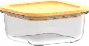 Pote Marinex Bamboo Quadrado C/ Tampa 540ml Nadir Ref 6c050