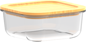 Pote Marinex Bamboo Quadrado C/ Tampa Hermética 830ml Nadir Ref 6d050