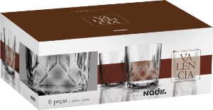 Conjunto De Copos Valência Rocks 350ml 6 Unidades Nadir Ref 2n055