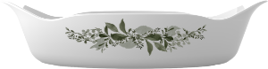 Assadeira Opaline Oval C/ Alças Decorada Cottage Home 600ml Nadir Ref 635917