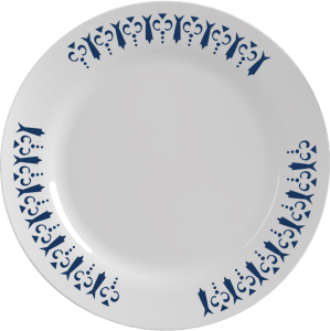 Prato Opaline Menu Raso Decorado Gravatinha Ø26,5cm 12 Unidades Nadir Ref 5543