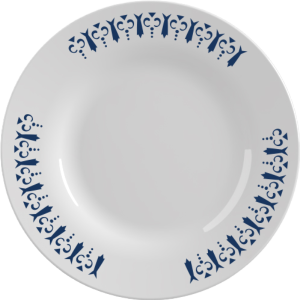 Prato Opaline Menu Sobremesa Decorado Gravatinha Ø19cm 24 Unidades Nadir Ref 5343