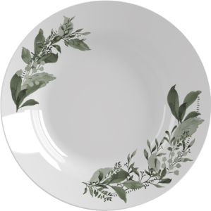 Prato Opaline Menu Fundo Decorado Cottage Home Ø23cm 24 Unidades Nadir Ref 5843