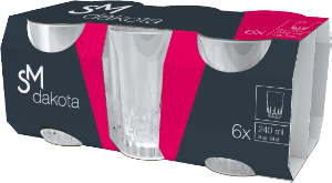 Conjunto De Copos Dakota Água 240ml 6 Unidades Nadir Ref 205200
