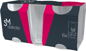 Conjunto De Copos Dakota Long Drink 330ml 6 Unidades Nadir Ref 275200