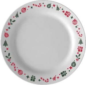 Prato Opaline Menu Raso Guirlanda Natal Ø26,5cm 12 Unidades Nadir Ref 5543