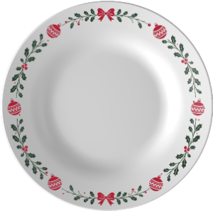 Prato Opaline Menu Sobremesa Guirlanda Natal Ø19cm 24 Unidades Nadir Ref 5343