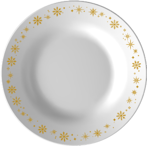 Prato Opaline Menu Sobremesa Flocos Dourado Ø19cm 24 Unidades Nadir Ref 5343