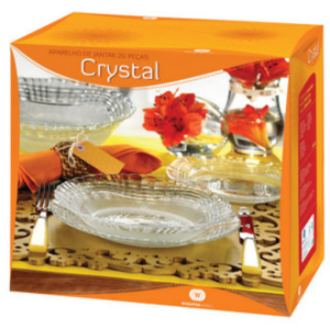 Aparelho De Jantar Crystal De Vidro 20 Peças Wheaton Ref 2330