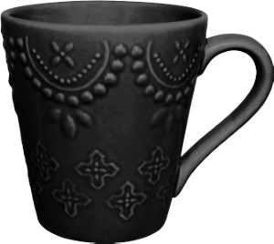 Caneca Biona Dalas Cerâmica 280ml Preto 12 Unidades Oxford Ref 080540