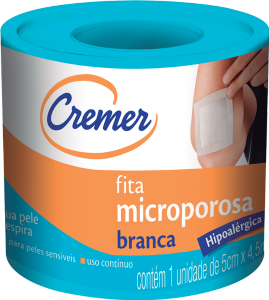 Fita Microporosa Cremer Hipoalérgica 5cm X 4,5m Branca 1 Unidade