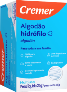 Algodão Cremer Hidrófilo Rolo Sistema Abre Fácil 25g