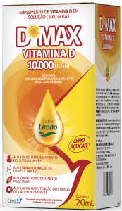 Dmax 10.000ui/Ml Solução Sabor Limão Zero Açúcar 20ml Airela Pharmacêutica