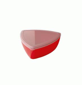 Saladeira Plus Plástico Triangular C/Tampa 4l (C26,5x L26,5x A10,1cm) Vermelho Uz R 192-Vm