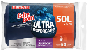 Saco De Lixo Esfrebom Ultra Reforçado 50l Azul C/ 50 Unidades Bettanin Ref 347