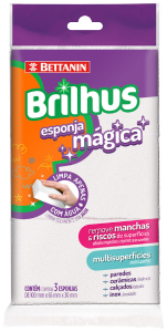 Esponja Mágica Brilhus Branca C/ 3 Unidades Bettanin Ref 20103
