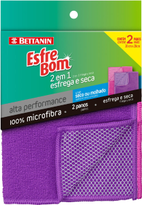 Pano Esfrebom 2 Em 1 Esfrega E Seca 2 Unidades Bettanin Bt4966