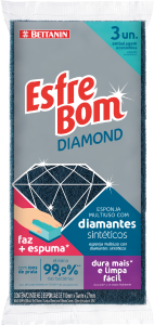 Esponja Esfrebom Diamond C/ Íons De Prata 3 Unidades Bettanin Ref Bt4483