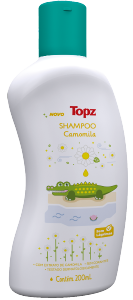 Shampoo Topz Baby Camomila S/ Álcool Ph Balanceado Não Irrita Pele E Olhos 200ml
