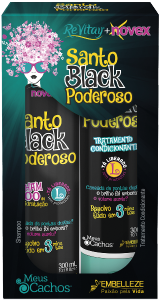 Kit Novex Vitay Santo Black Poderoso Shampoo 300ml + Condicionador 300ml