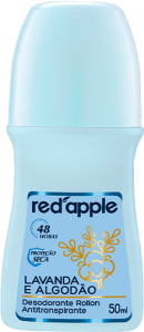 Desodorante Roll-On Red Apple Lavanda E Algodão Proteção Seca Antitranspirante S/ Álcool 48h 50ml