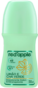 Desodorante Roll-On Red Apple Limão E Chá Verde Proteção Seca Antitranspirante S/ Álcool 48h 50ml