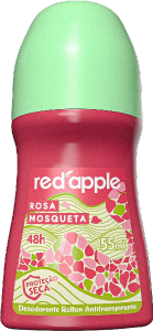 Desodorante Roll-On Red Apple Rosa Mosqueta Proteção Seca Antitranspirante S/ Álcool 48h 50ml