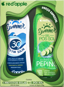 Kit Summer Protetor Solar Red Apple Fps 30 125ml Corporal + Gel Pós Sol Pepino 130ml