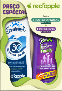 Kit Summer Protetor Solar Red Apple Fps 30 125ml Corporal + Spray Repelente 90ml