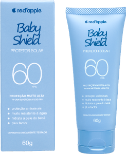 Protetor Solar Facial Red Apple Baby Sheild Fps 60 C/ Hidrata A Pele Do Bebê Resistente Água 60g