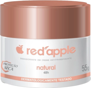 Creme Desodorante Red Apple Natural Proteção Seca Antitranspirante S/ Álcool 48h 55g