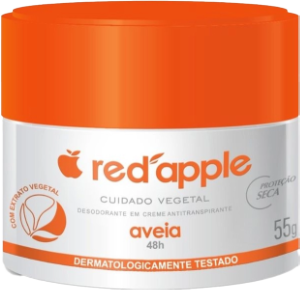 Creme Desodorante Red Apple Aveia Proteção Seca Antitranspirante S/ Álcool 48h 55g