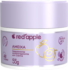 Creme Desodorante Red Apple Ameixa Proteção Seca Antitranspirante S/ Álcool 48h 55g